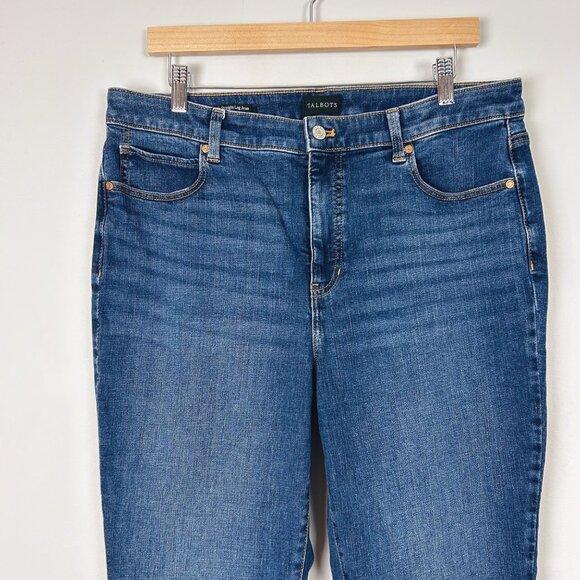 Talbots Straight Leg Jeans Medium Blue Wash Size 14 Petite Women's - Picture 2 of 4